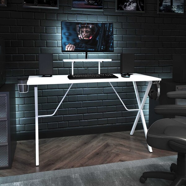 Flash Furniture 37.25 H, 51.5 W X Engineered Wood: Medium Density Fiberboard, Steel, White NAN-RS-G1031-WH-GG - main